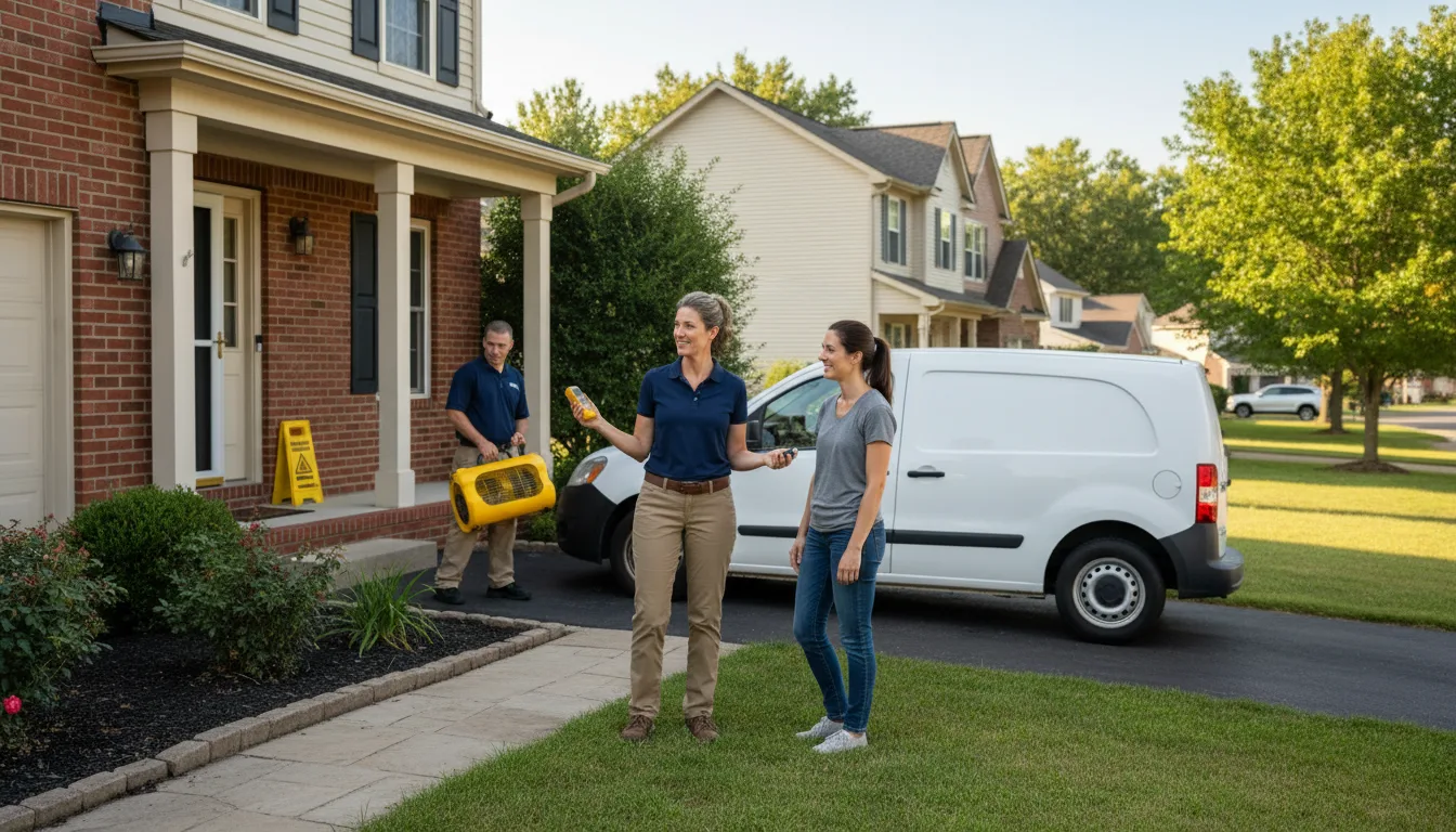 Residential water damage restoration in Thomasboro, IL